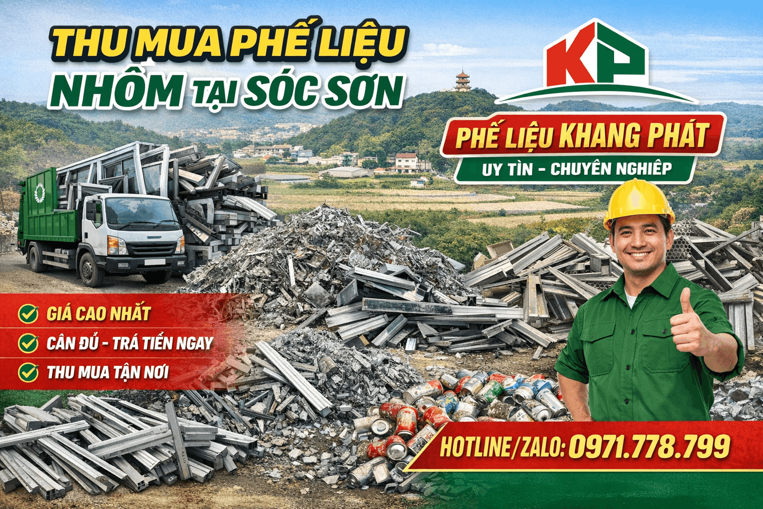 Thu Mua Phế Liệu Nhôm Tại Sóc Sơn Giá Cao | Phế Liệu Khang Phát